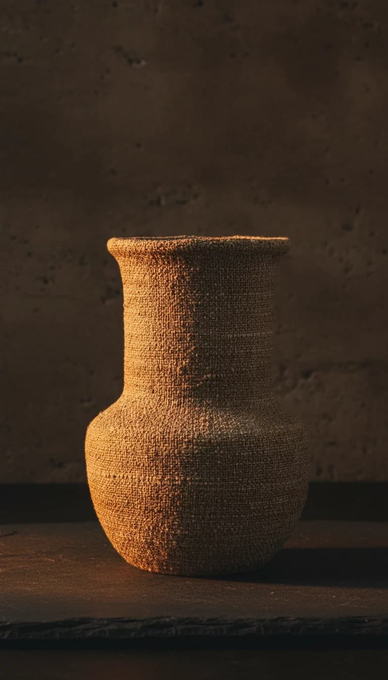Hand-poured soy candle in stoneware vessel in a new setting