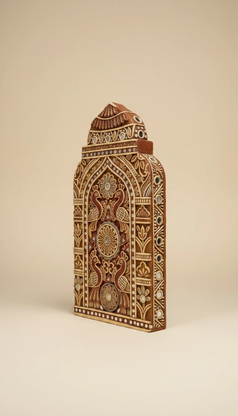 Alternate angle view of Traditional Lippan Art Sculpture