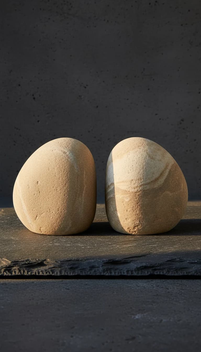 Bookend pair in pebble stone in a new setting