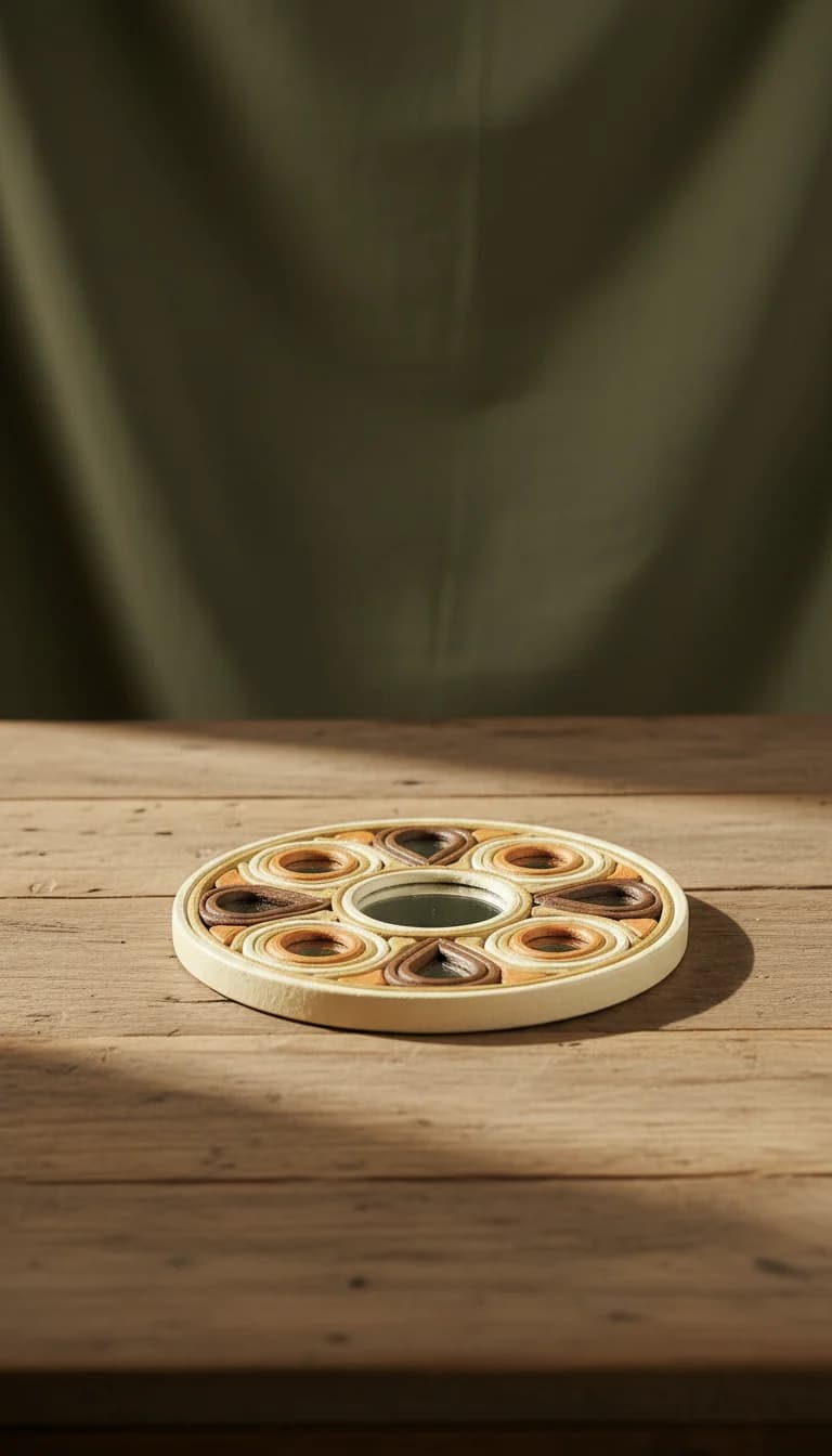 Small Round Lippan Mirror Accent Piece in a new setting