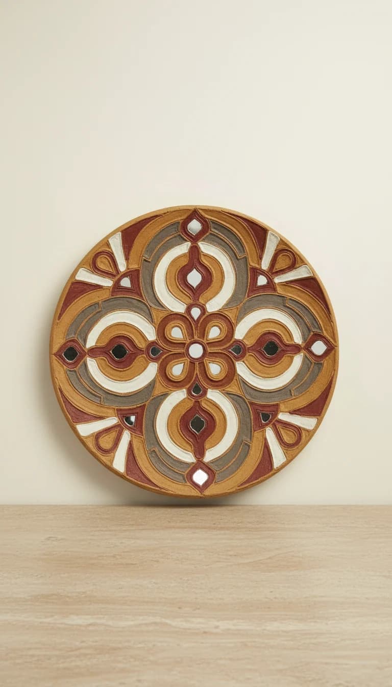 Alternate angle view of Decorative Lippan Art Platter