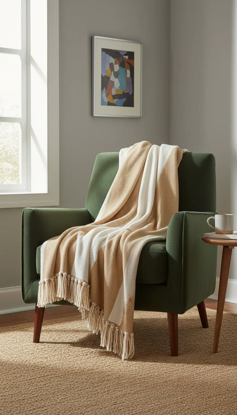 Luxurious Textured Throw Blanket in a new setting
