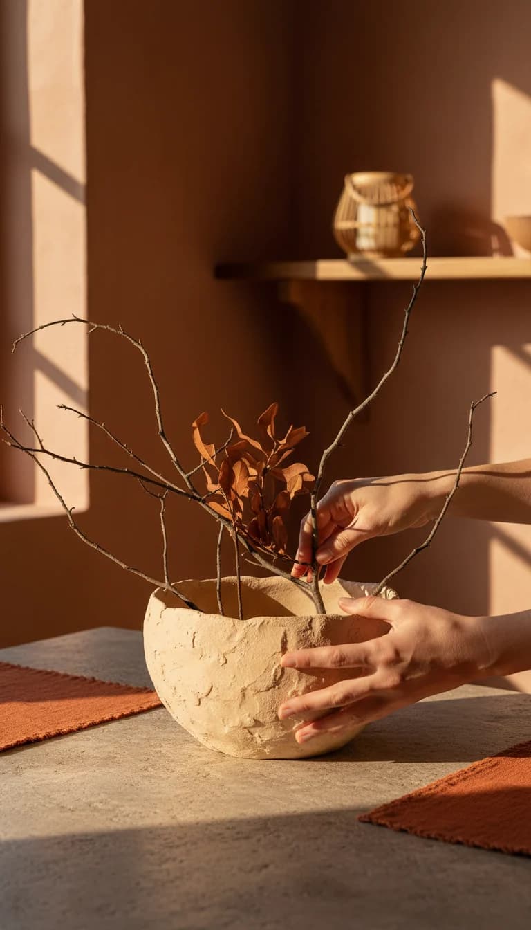 Textured Accent Bowl – Raw Edge Finish in use