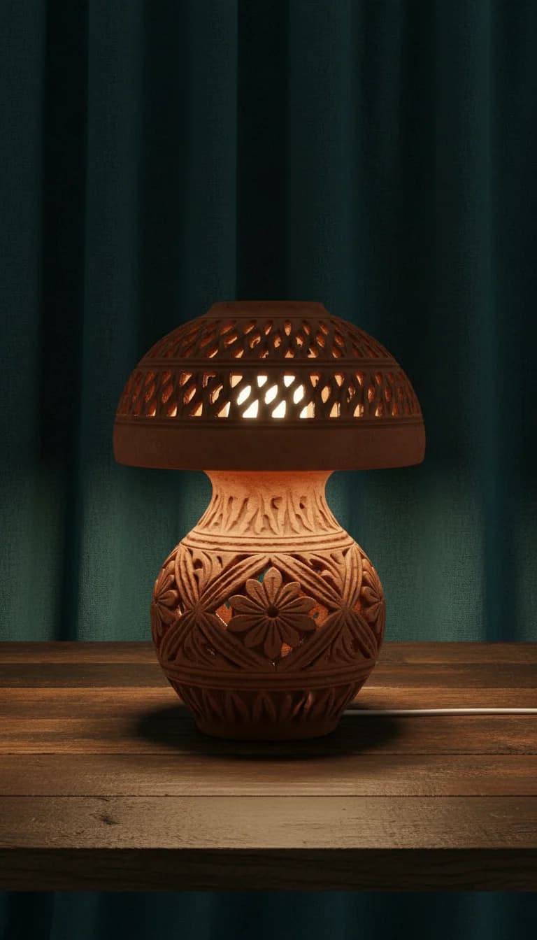Terracotta Table Lamp in a new setting