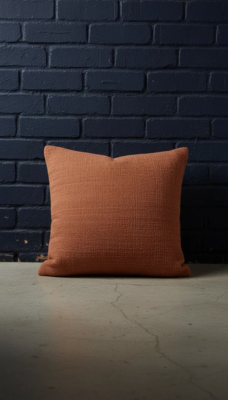 Terracotta Throw Pillow in a new setting