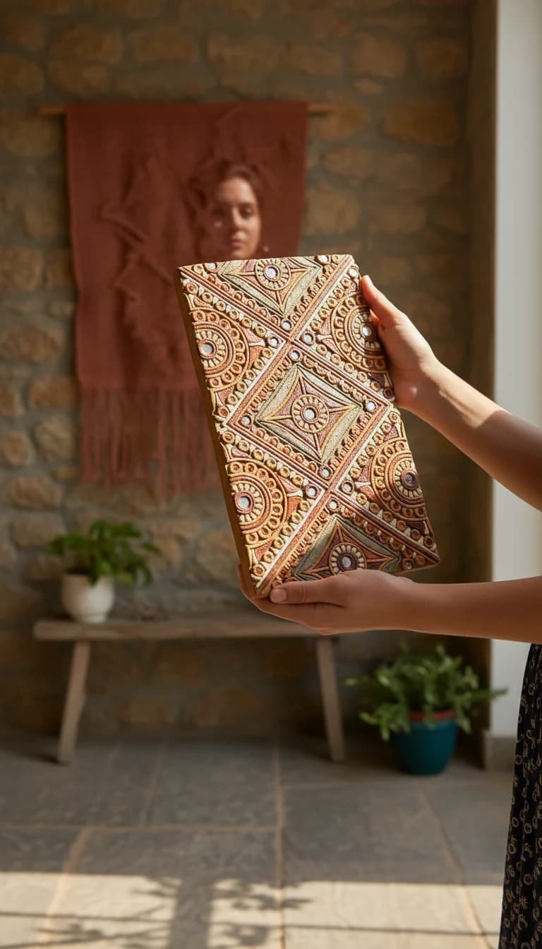 Handcrafted Clay Art Panel in use