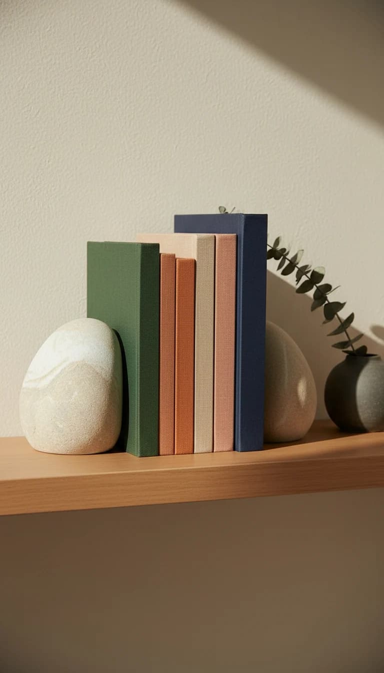 Another view of Bookend pair in pebble stone