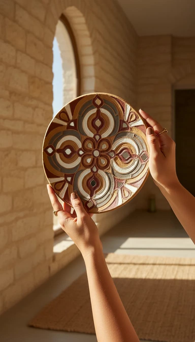 Decorative Lippan Art Platter in use