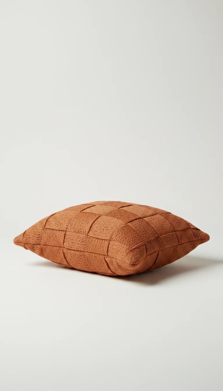 Alternate angle view of Handcrafted Terracotta Cushion