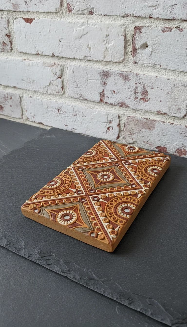 Handcrafted Clay Art Panel in a new setting