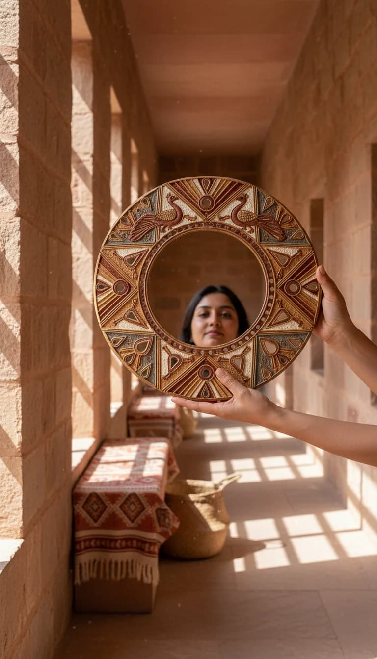Lippan Art Wall Mirror in use
