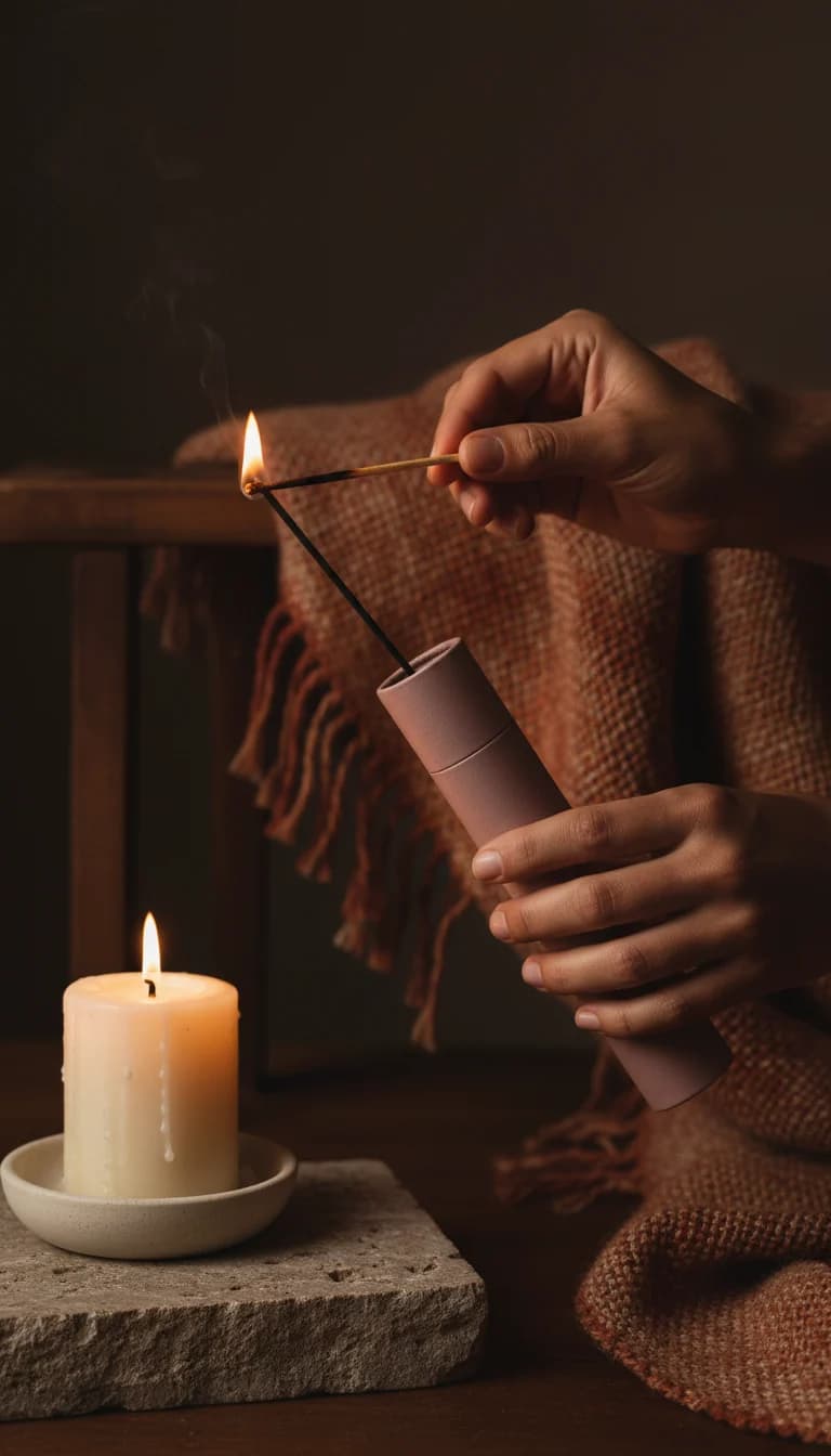 Atlas Rose incense tube in use