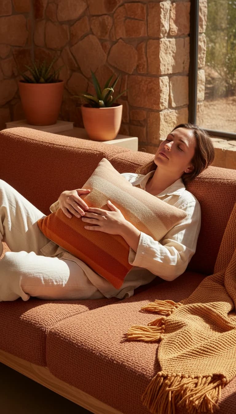 Plush Decorative Cushion in use